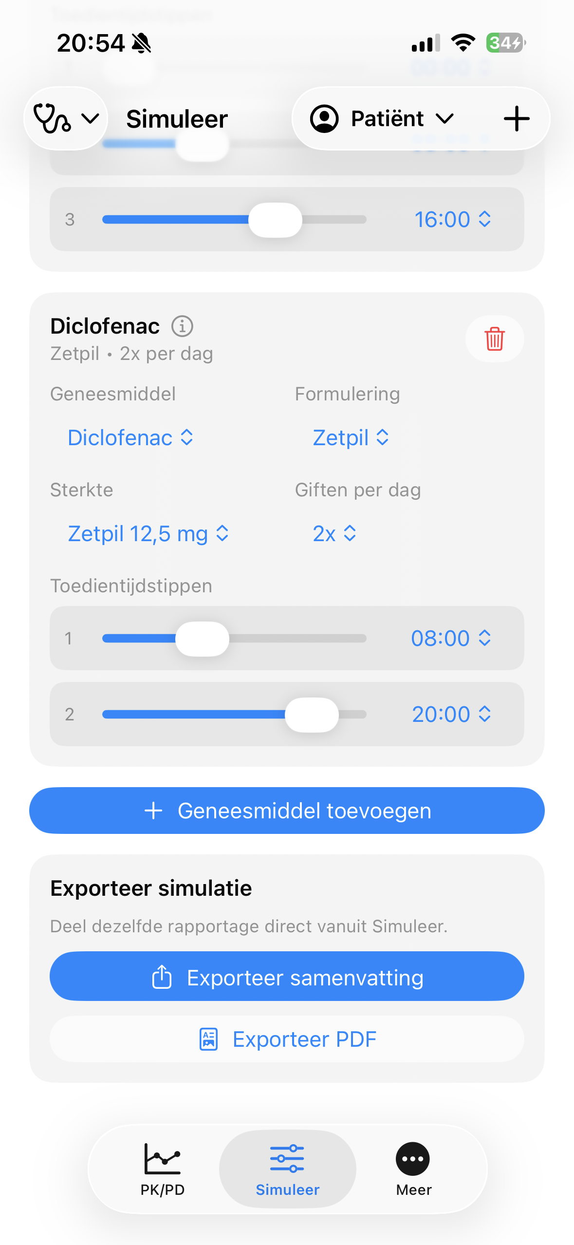 Exporteren in Analgesie Professional