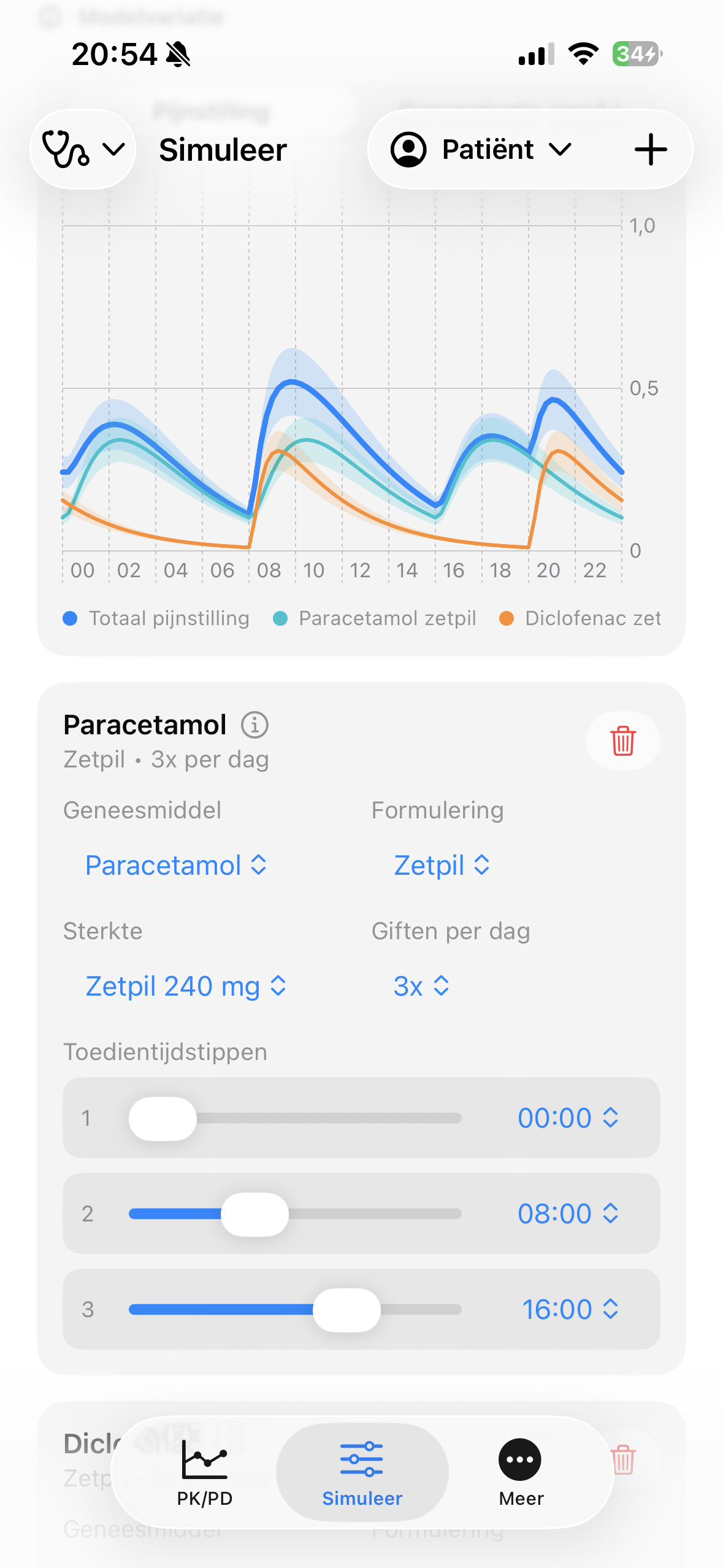 Professional simulatiescherm in Analgesie